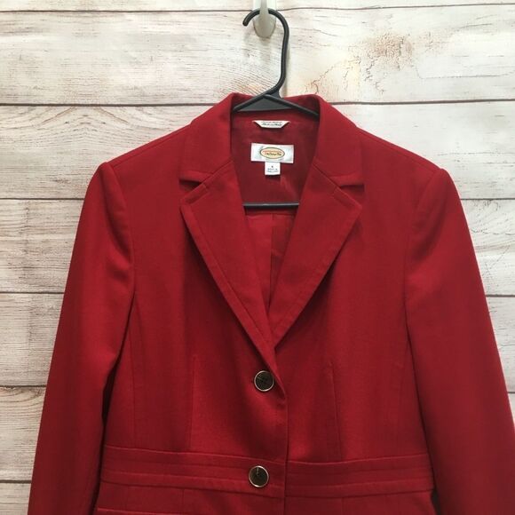 TALBOTS WOOL BLAZER IN RED. MADE IN ITALY - Picture 2 of 7